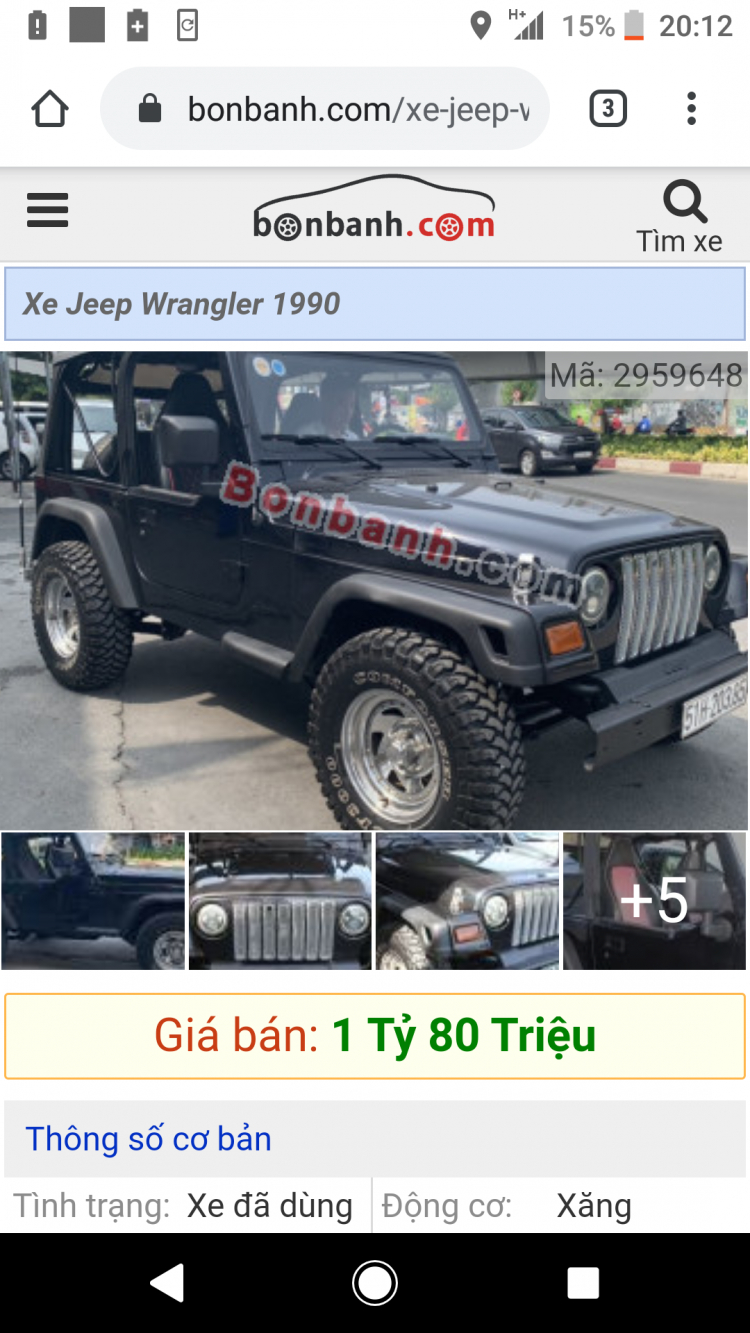 Muốn mua xe Jeep, nhờ các bác tư vấn