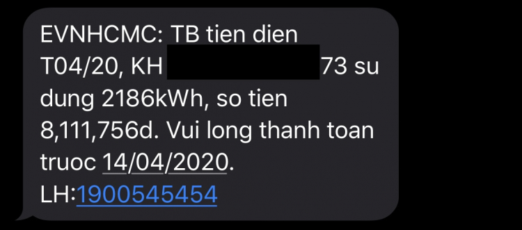 Giá điện tháng tư Giá điện tháng tư