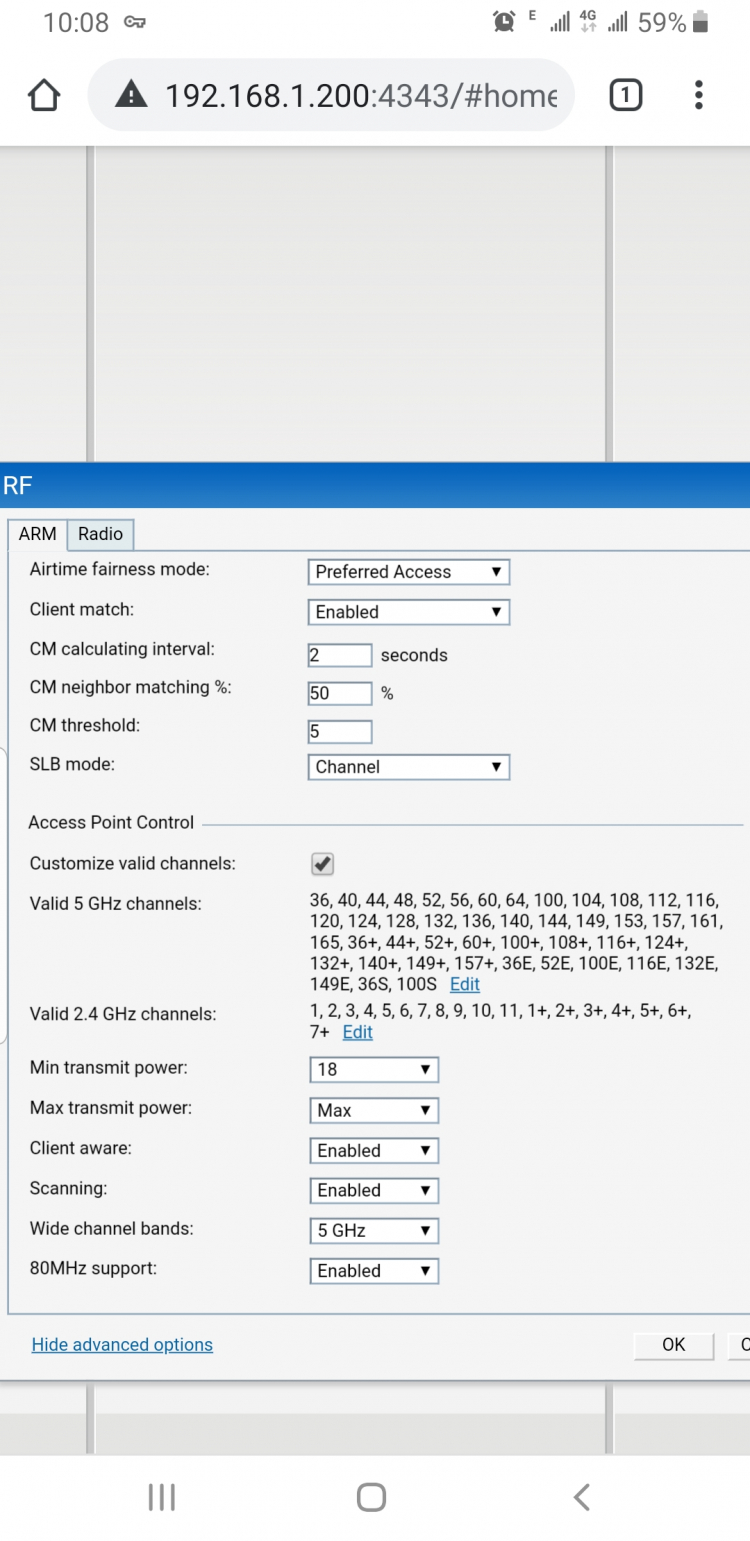 Có phải con aruba 135 default của nó là chỉ cấp IP cho 10 thiết bị không mí anh IT cnl  ?