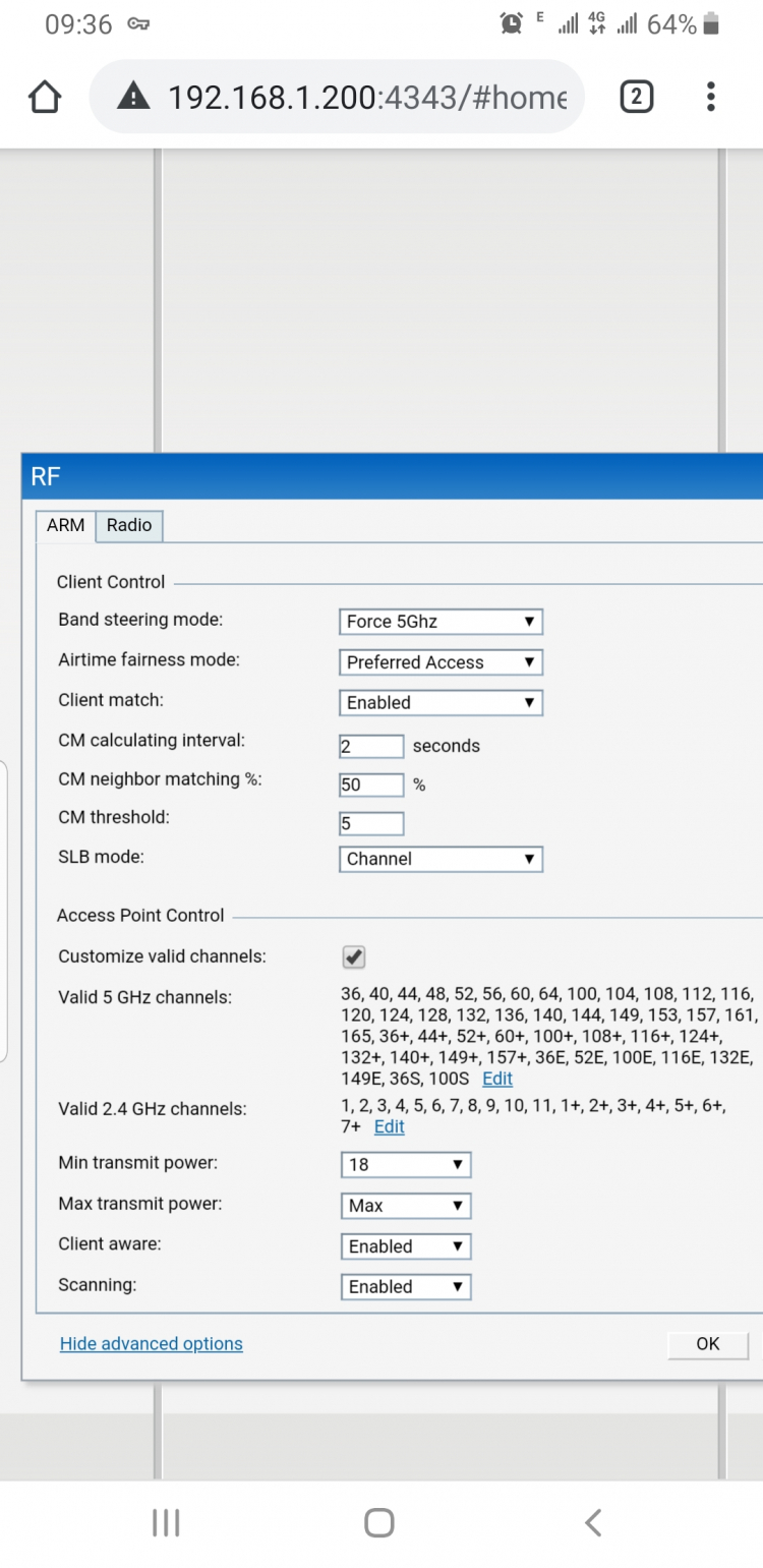 Có phải con aruba 135 default của nó là chỉ cấp IP cho 10 thiết bị không mí anh IT cnl  ?