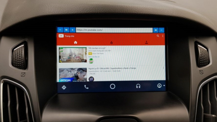 mở youtube trên android auto