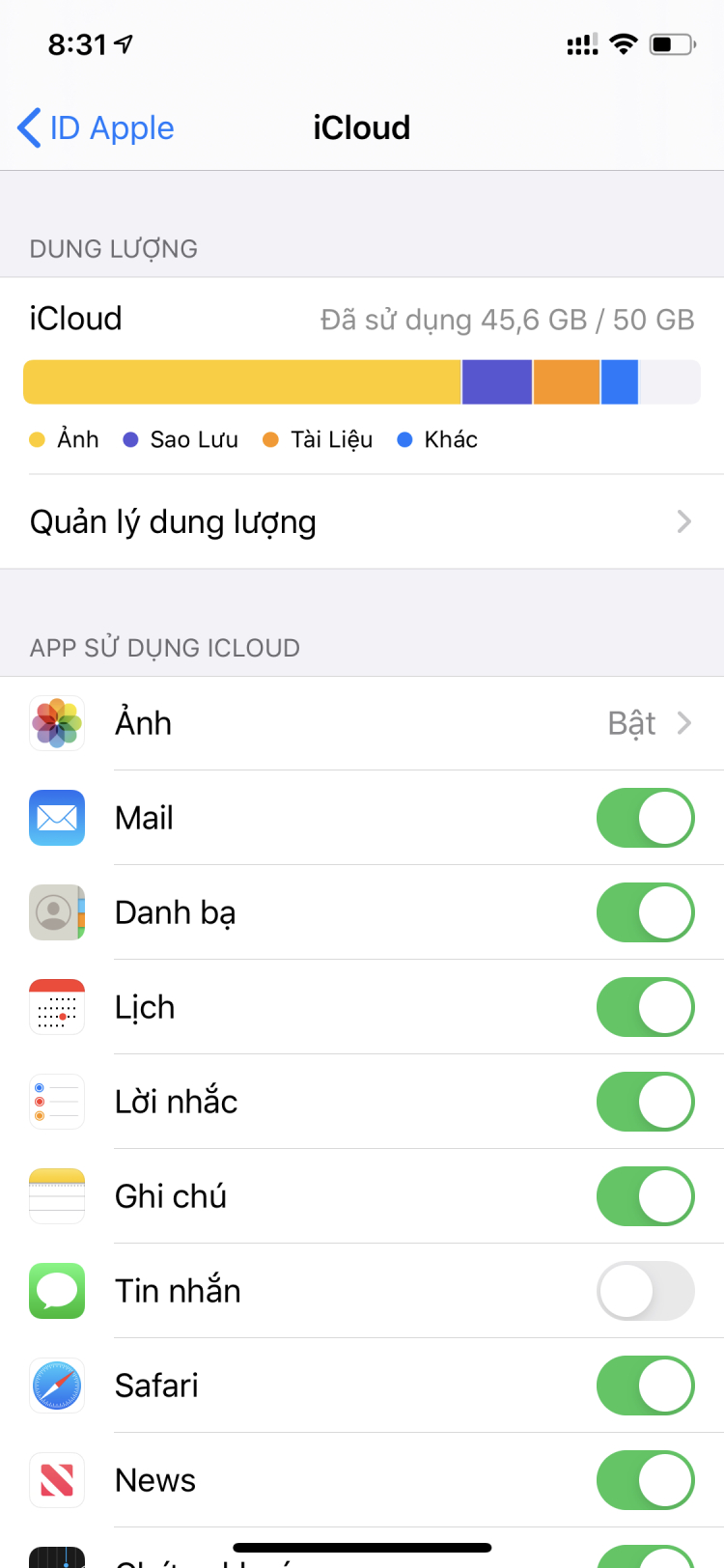 Xử lý Icloud đầy ?