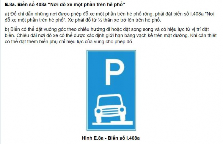 Ôtô đỗ nửa xe trên vỉa hè sẽ không bị phạt Ôtô đỗ nửa xe trên vỉa hè sẽ không bị phạt