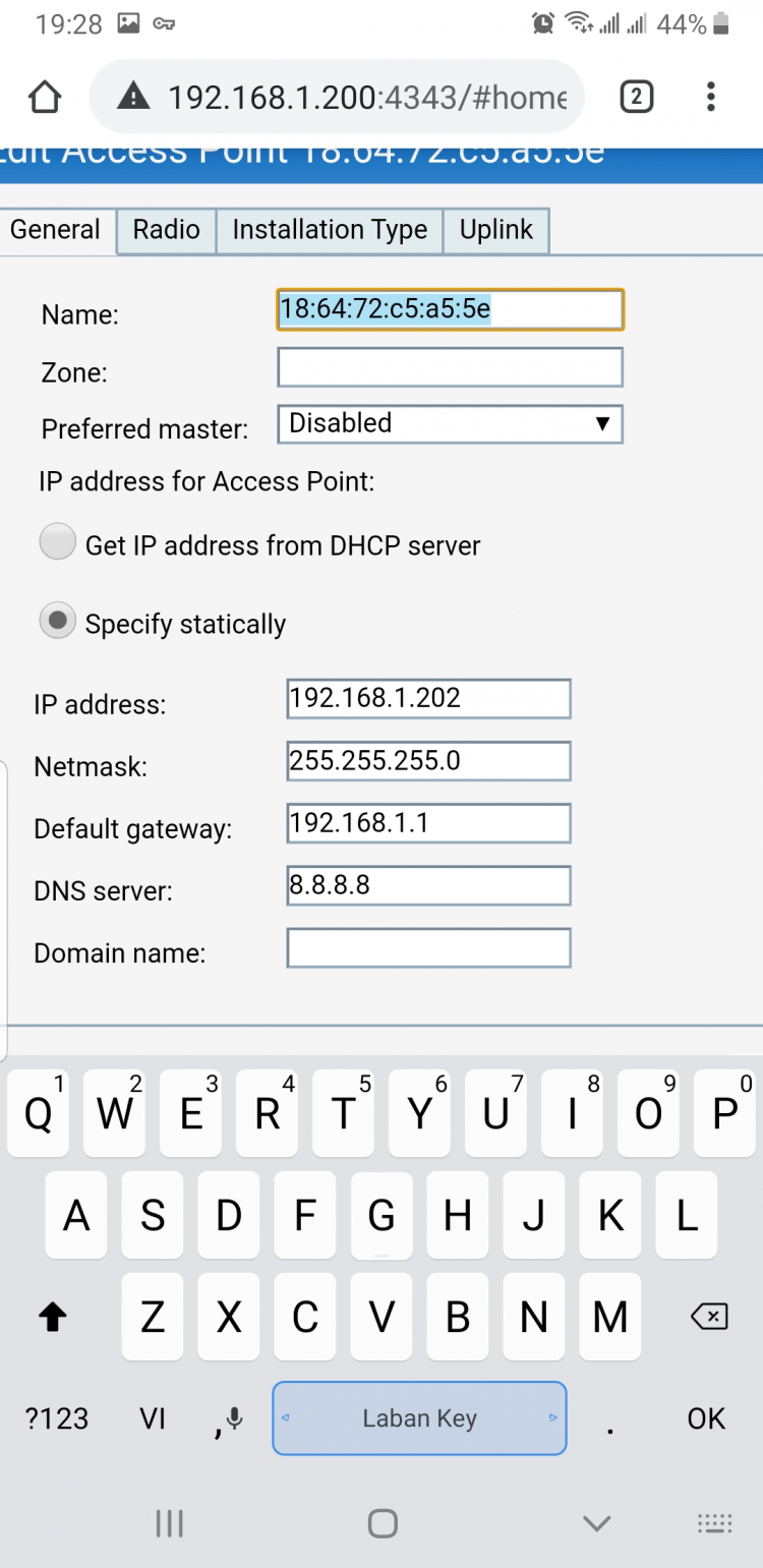 Cách đổi IP con aruba 135 ntn (192.168.1.1)