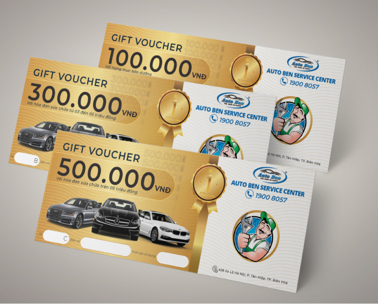 Nhận Voucher giá trị lên đến 900.000vnđ tại Auto Ben