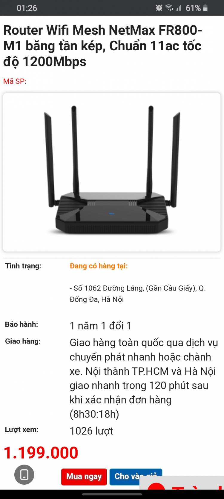 lại hỏi ae về wifi Router