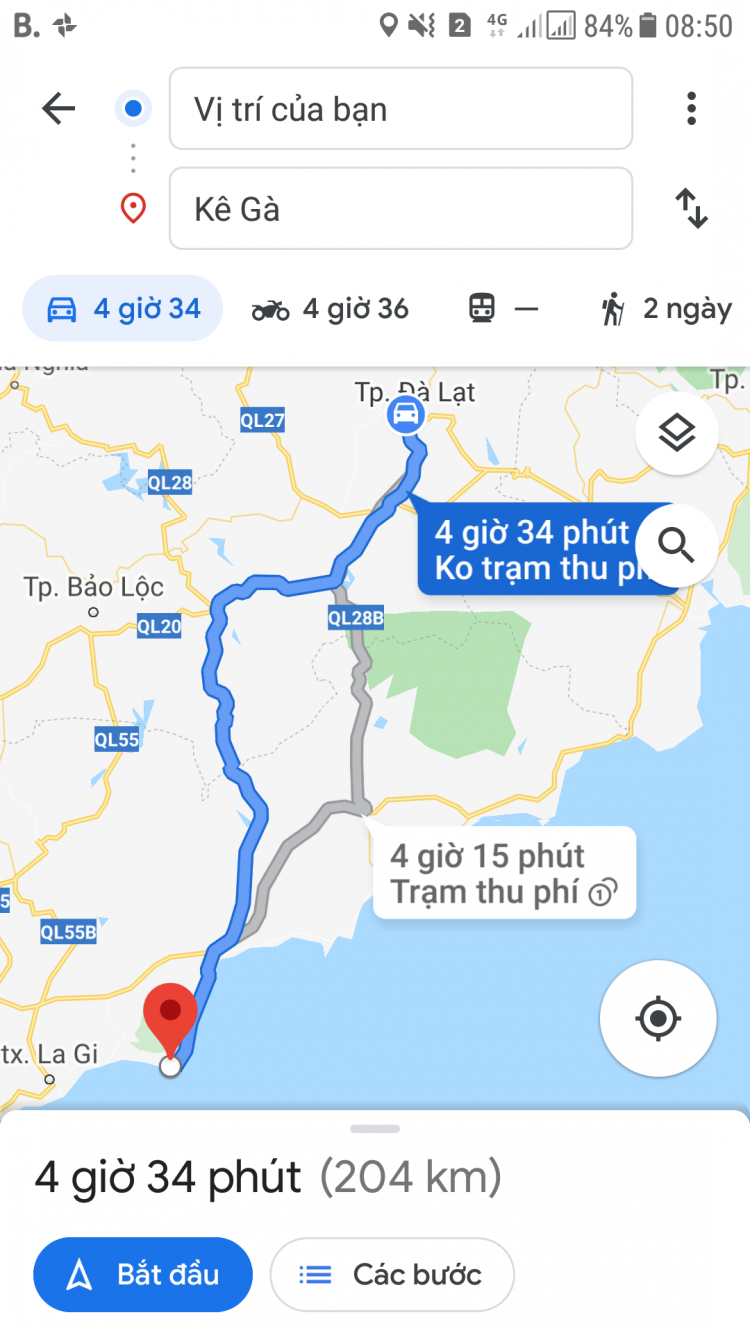 Nhờ chỉ đường đi từ Đà Lạt xuống Kê Gà Phan Thiết!