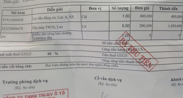 [Chia Sẻ] Chi phí bảo dưỡng và giá phụ tùng xe VinFast cho bác nào muốn biết