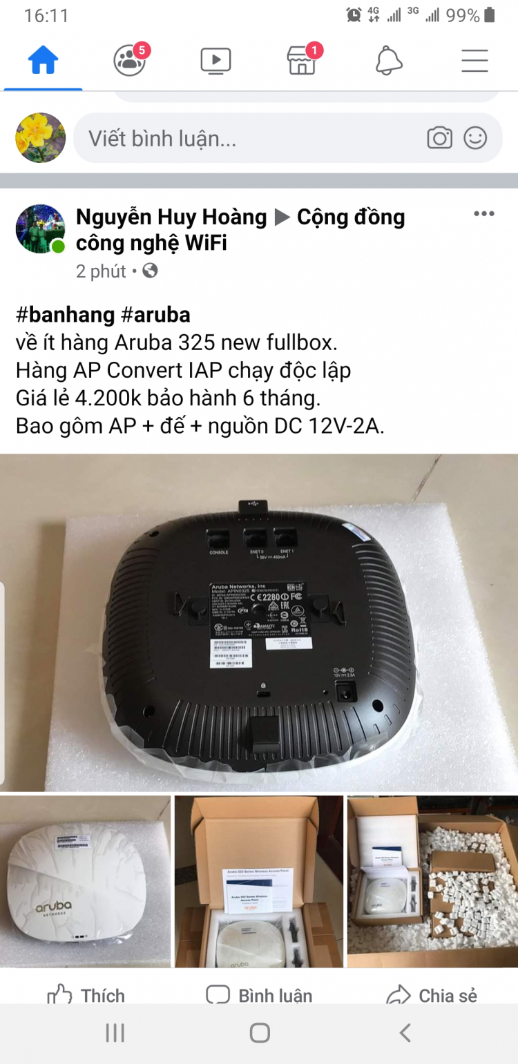 lại hỏi ae về wifi Router