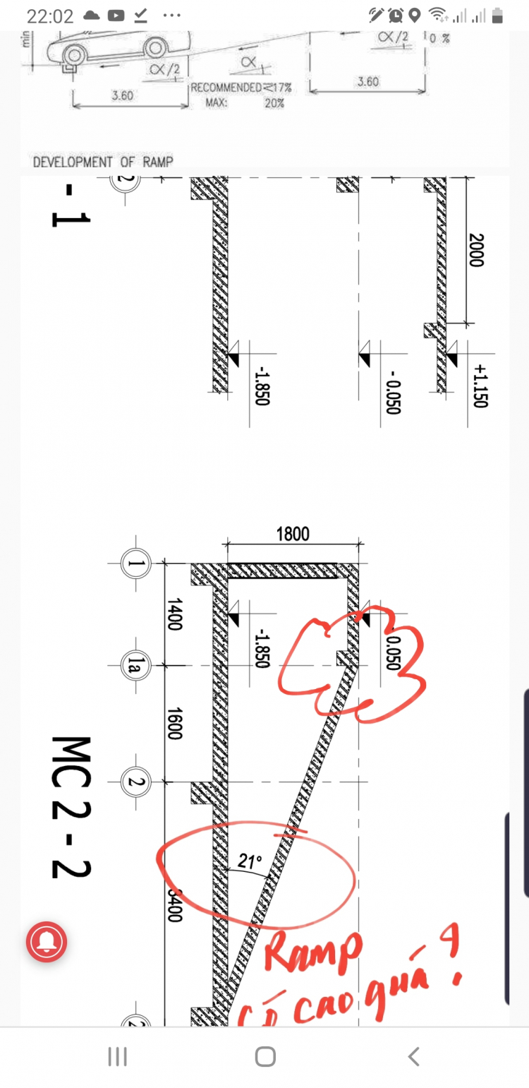 Ramp dốc tầng hầm bao nhiêu là hợp lý?