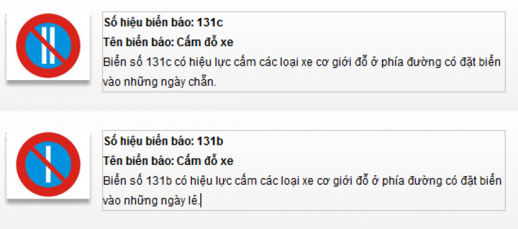 Dừng, đỗ xe trên đường cho phép đỗ xe nhưng không theo qui định ngày chẵn, lẻ.