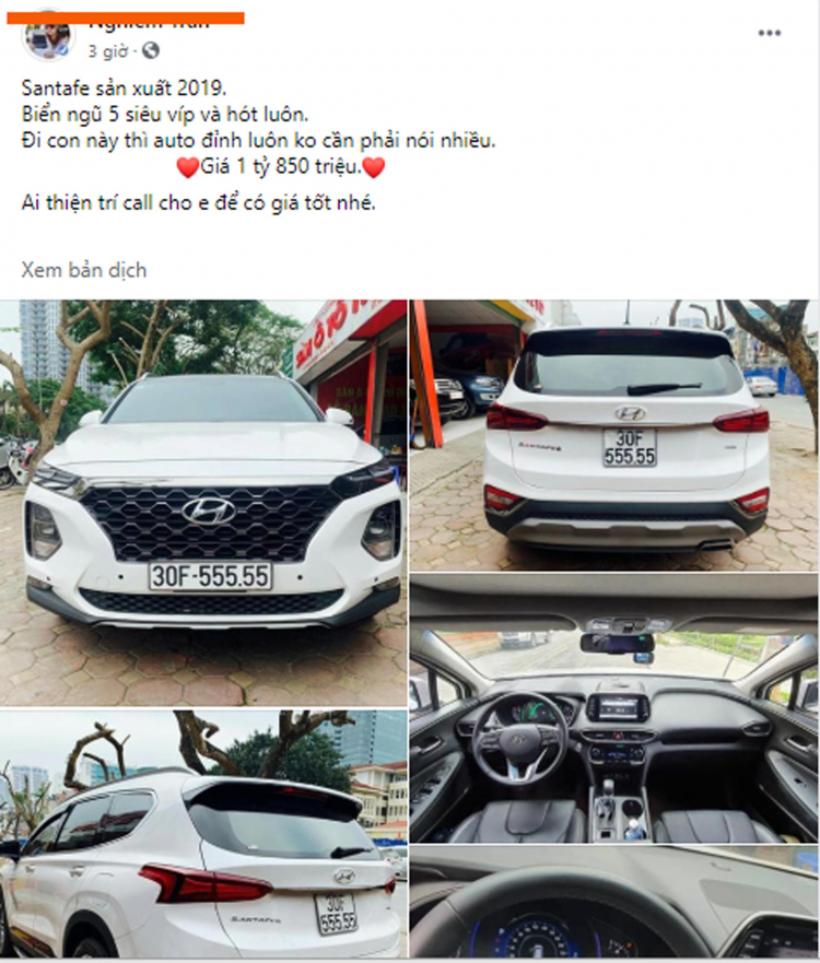 Sau hơn một năm, Hyundai Santa Fe biển ngũ quý 5 hạ giá 700 triệu còn 1,8 tỷ đồng