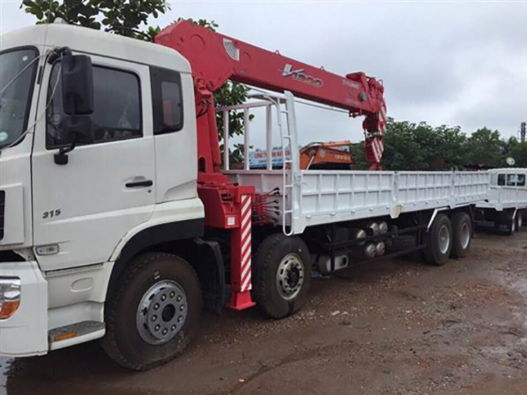 Bán xe tải Dongfeng 4 chân gắn cẩu Unic 12 tấn Bán xe tải Dongfeng 4 chân gắn cẩu Unic 12 tấn