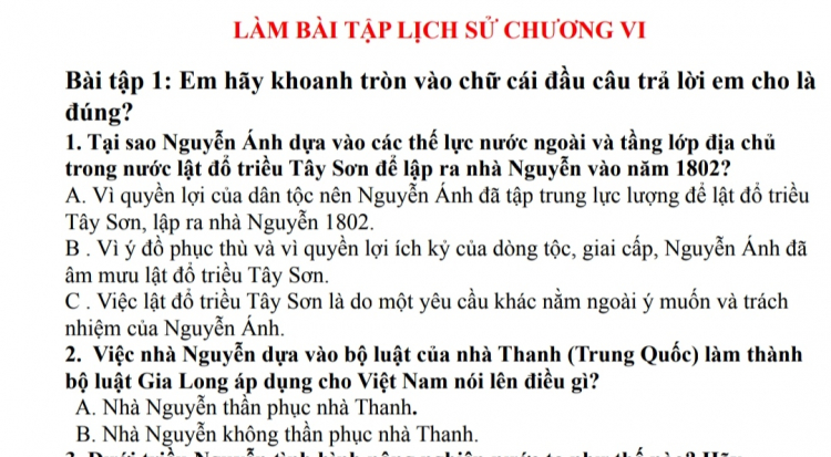 Đắng môn Lịch Sử viết thời Tây Sơn - Nhà Nguyễn