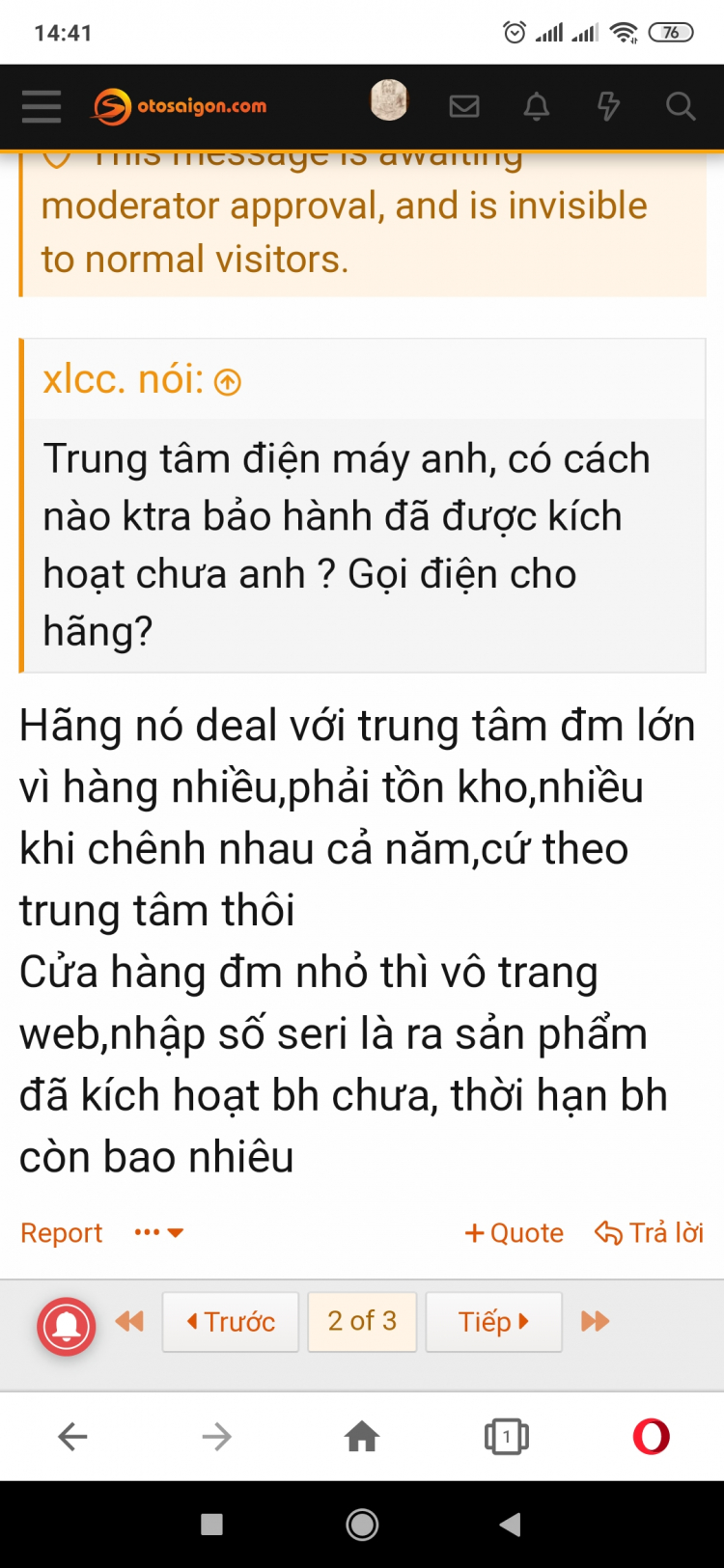 Hàng điện máy đã kích hoạt bảo hành