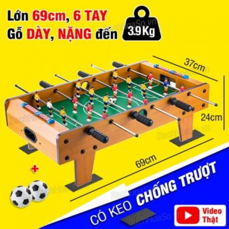 Bàn bi lắc mini cho bé và ba mẹ - Bàn 6 tay, cả nhỏ và lớn