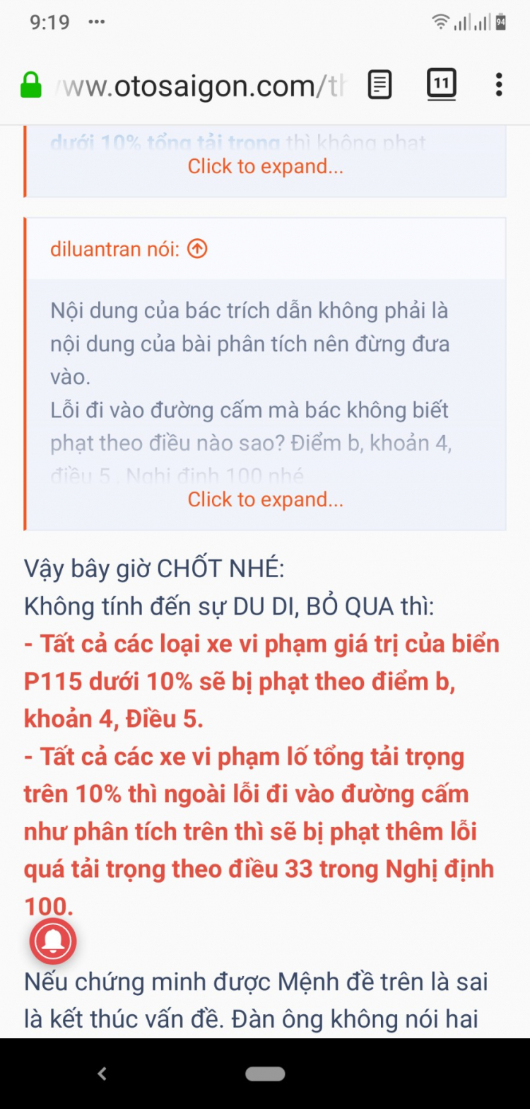 Biển P.115 và lỗi đi vào đường cấm