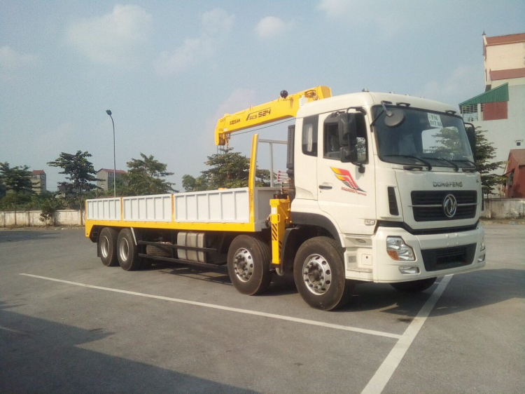 Bán xe tải Dongfeng 4 chân gắn cẩu 5 tấn giá rẻ