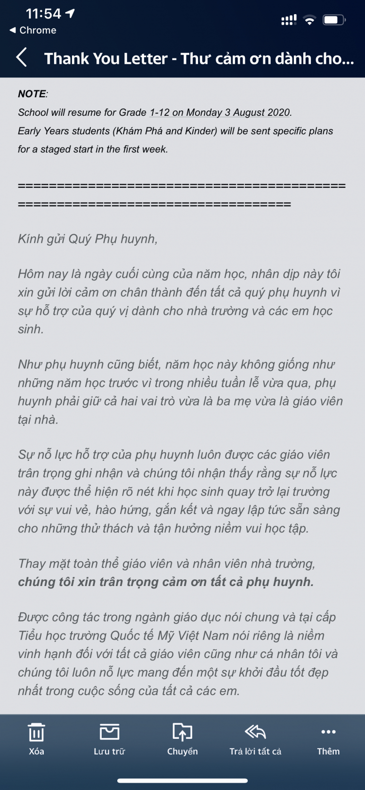 vậy là năm học mới 2020-2021 bắt đầu từ 1/8/2020 hả mí anh cnl...