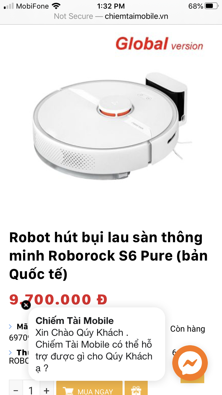 Có anh nào dùng máy hút bụi lau nhà Xiaomi chưa ạ