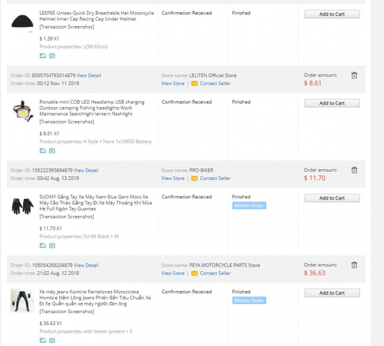 Hỏi về mua đồ trên aliexpress Hỏi về mua đồ trên aliexpress