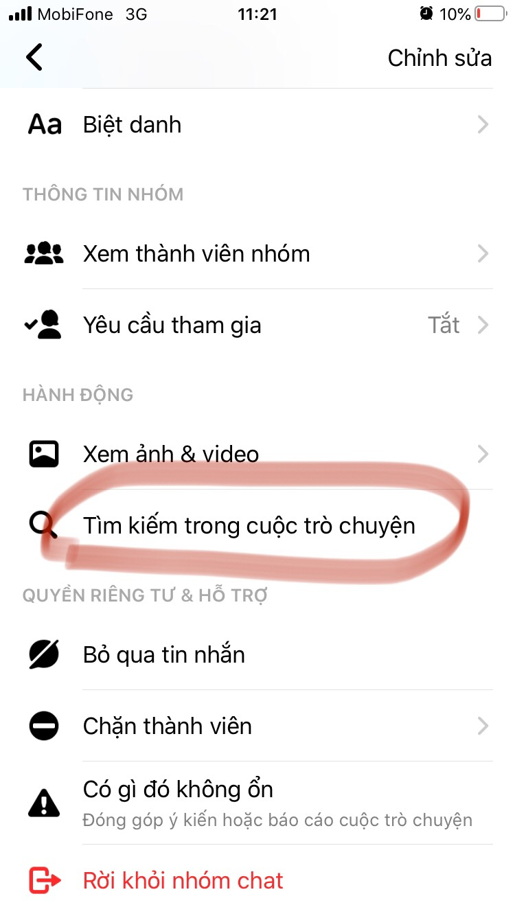 Tìm nội dung chat trong Messenger ?