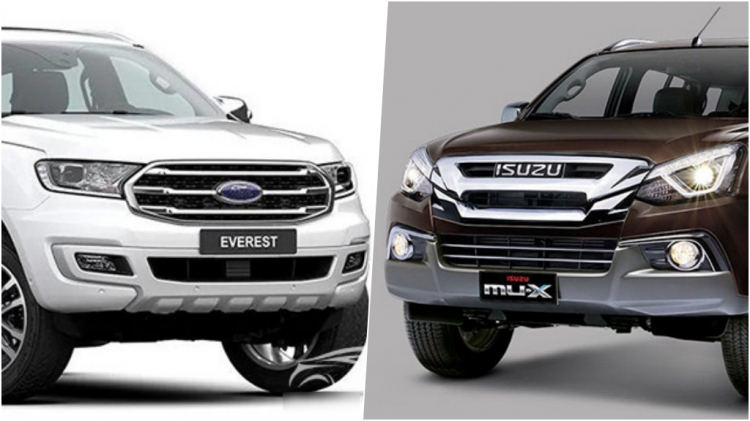 Nên chọn xe Isuzu mu-X hay Ford Everest chạy dịch vụ?