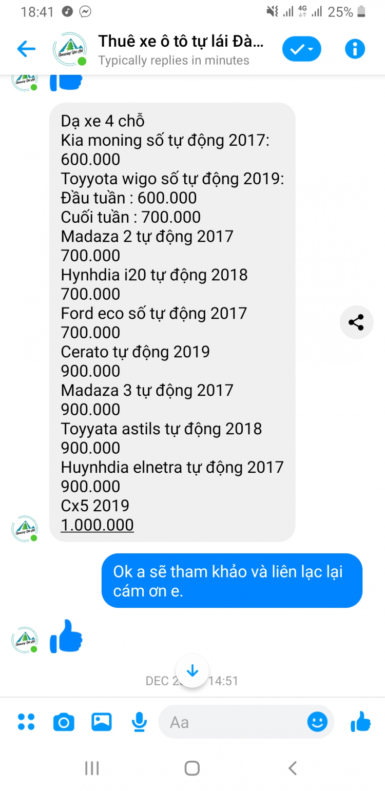 Cần thuê xe 7 chỗ tự lái Đà Lạt.