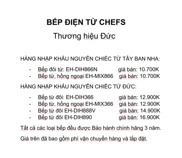 Sài bếp từ loại gì ?