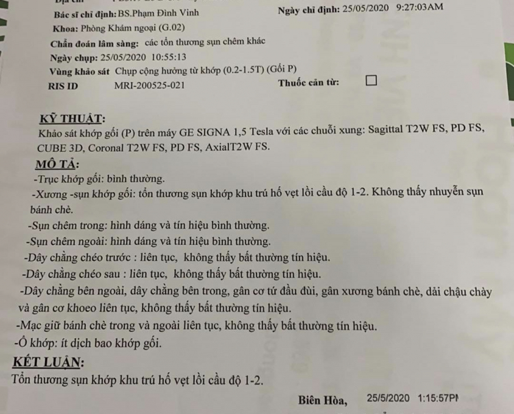 Hồi phục sau mổ dây chằng chéo trước