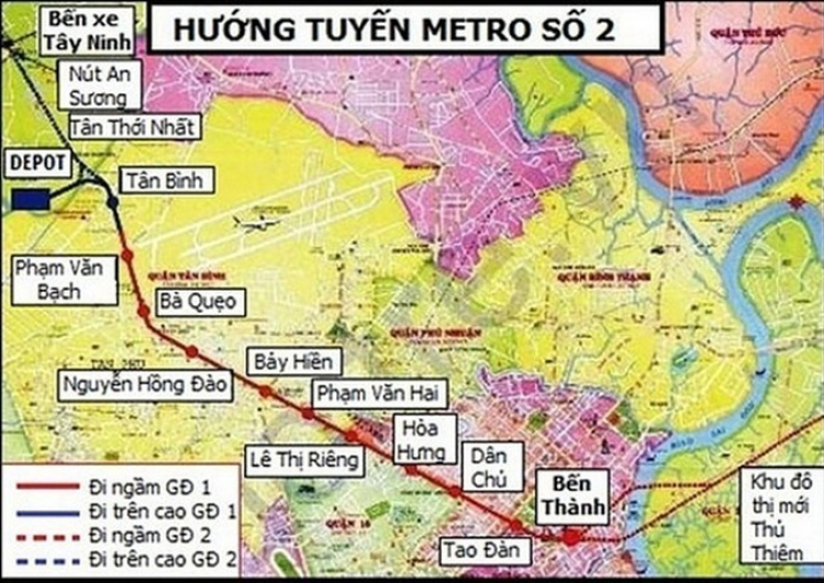 Định đồ ranh giới thu hồi đất của nhà ga S7 - Bảy Hiền, tuyến Metro số 2.