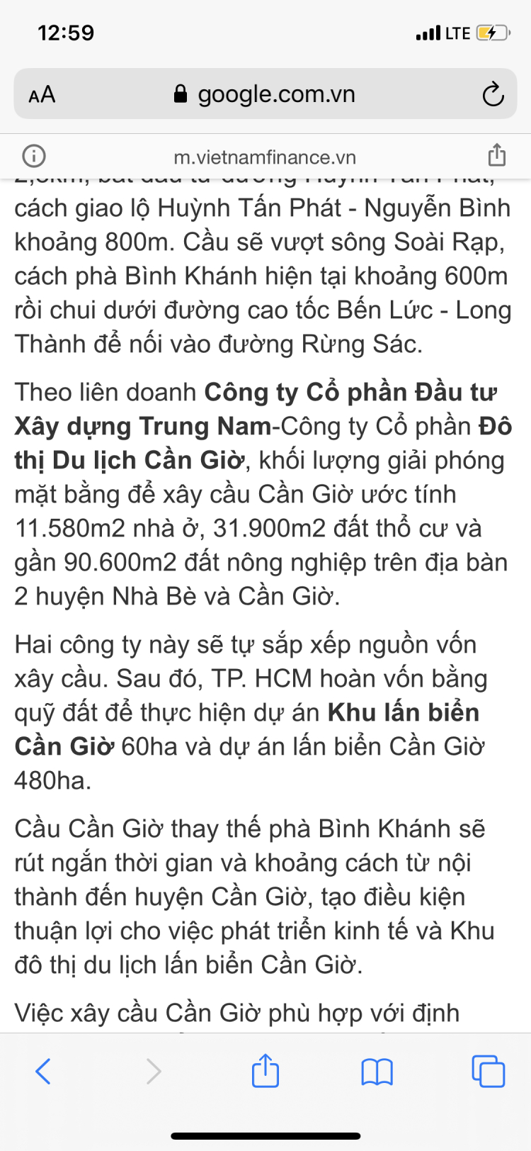 Cập nhật tình hình đất Huyện Cần Giờ