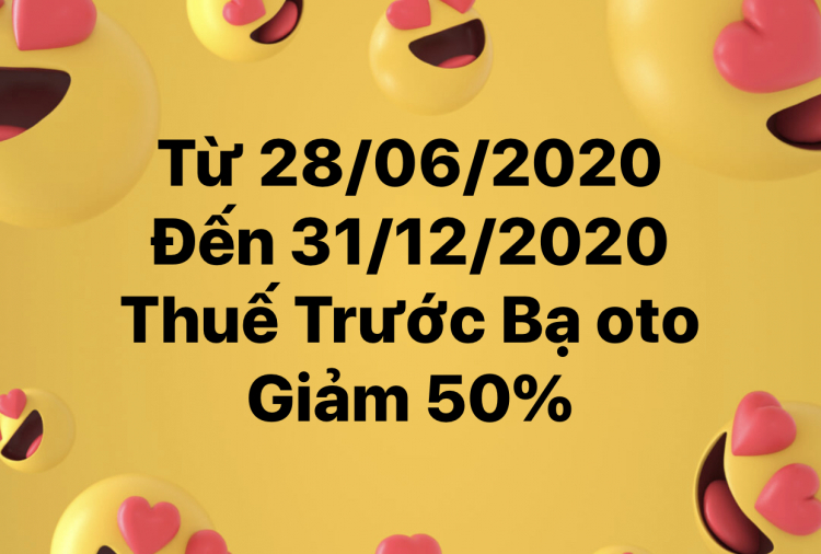 Giảm thuế Trước Bạ 50% từ 28/06/2020