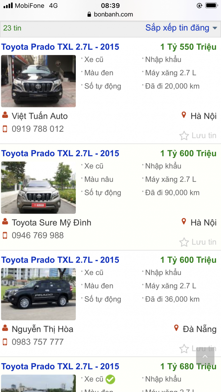 Chạy 100.000km, Toyota Prado 2015 vẫn có giá bán lại bằng Ford Everest mới