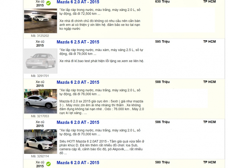 Chạy 5 năm, chủ xe Mazda6 chịu “lỗ” gần nửa tỷ để bán lại với giá 558 triệu