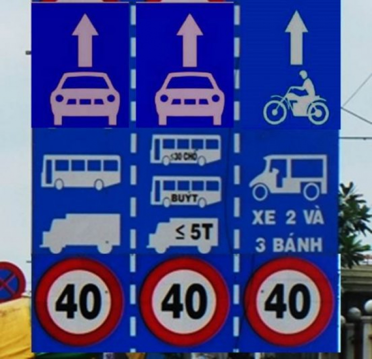 thay đổi biển làn đường hỗn hợp là gì