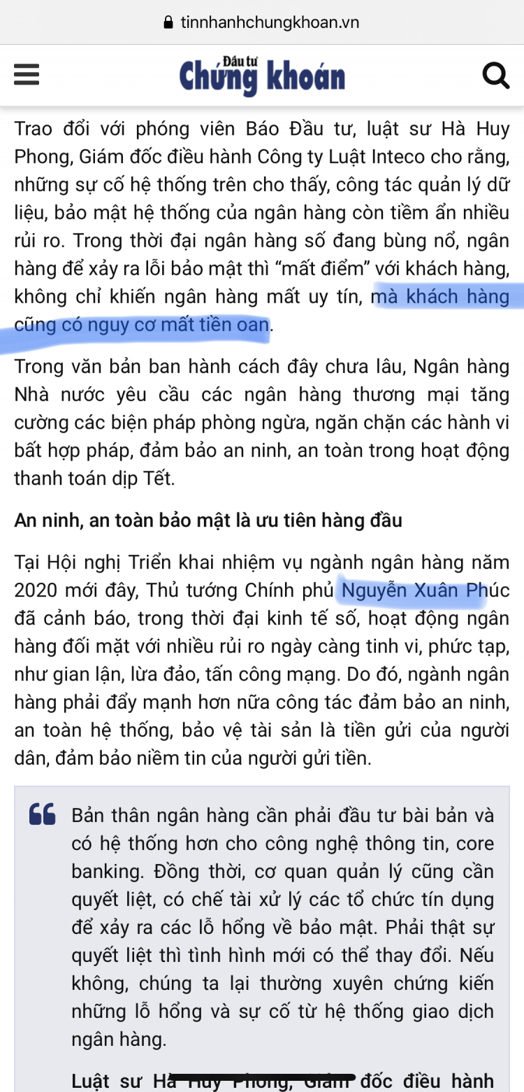 Bây giờ gửi tiền ở NH, rủi ro cao quá