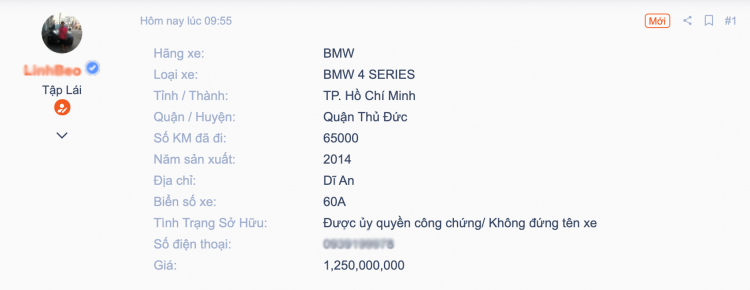 BMW 428i Grand Coupe bán lại bằng một nửa so với khi mua mới sau 5 năm sử dụng