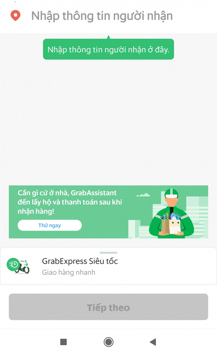 Vào grab express siêu tốc bị treo máy