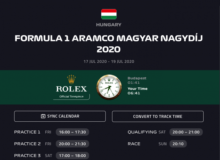 Formula 1 Aramco Magyar Nagydíj 2020