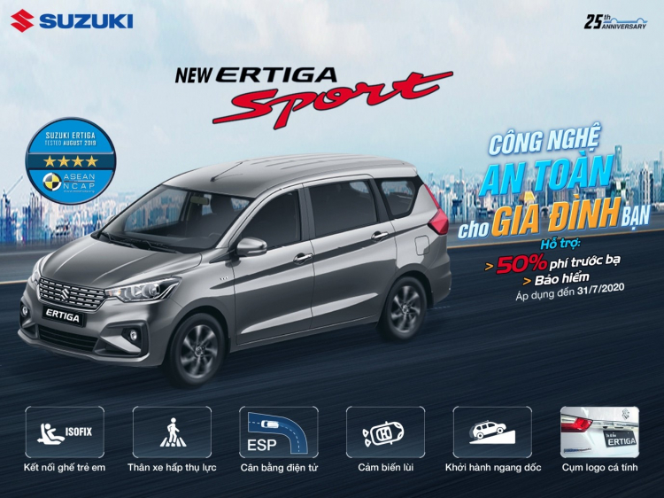 Cơ hội tốt nhất sở hữu Suzuki Ertiga với hỗ trợ 50% thuế trước bạ và hơn nữa, duy nhất trong tháng 7