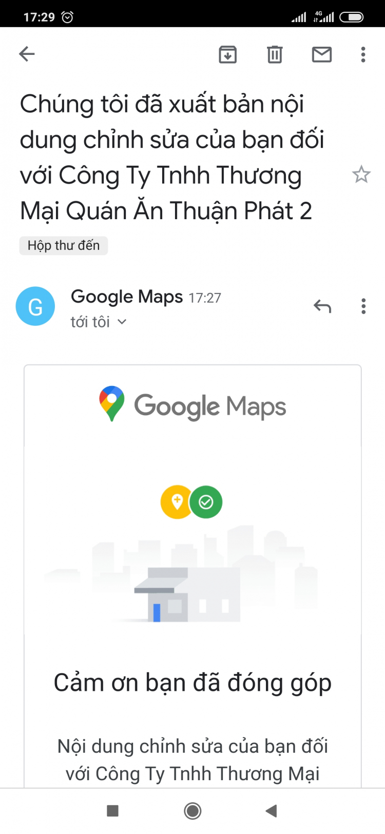 Hỏi về cập nhật tên quán, địa chỉ trên google Hỏi về cập nhật tên quán, địa chỉ trên google