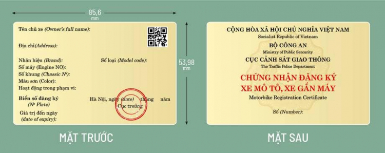 Giấy đăng ký xe sẽ làm bằng nhựa có mã QR