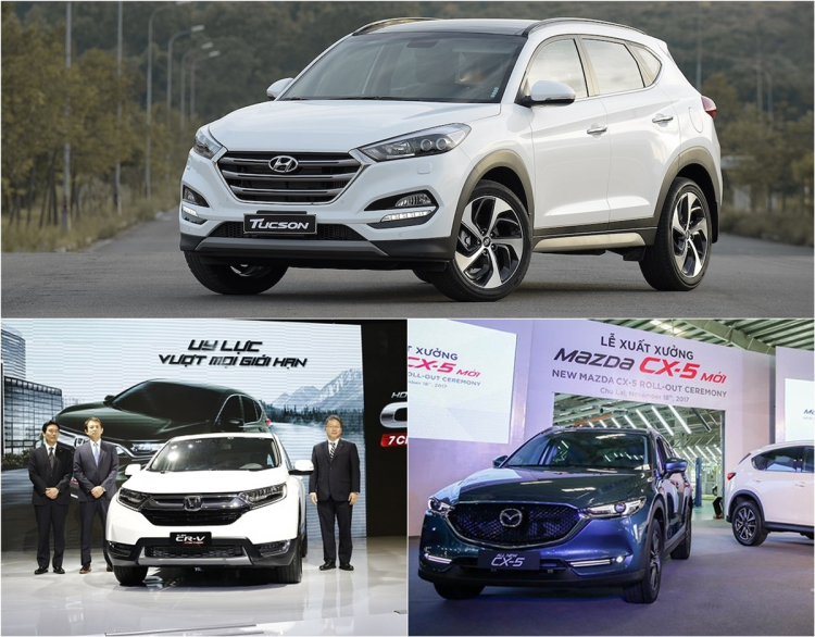 Mazda CX-5 thất thế trước Hyundai Tucson và Honda CR-V trong cuộc đua doanh số tại Việt Nam