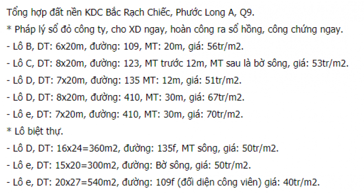 Cập Nhật Tình Hình KDC Bắc Rạch Chiếc