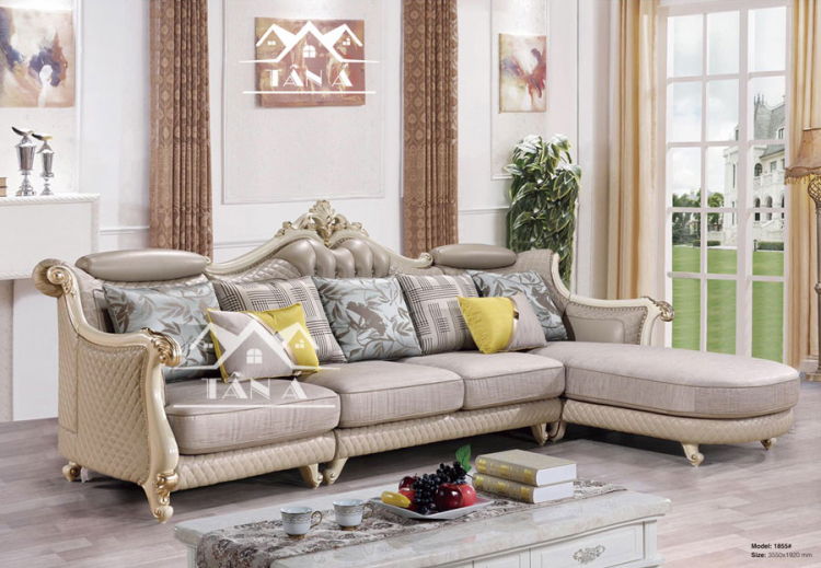 Xây dựng phòng khách trời Âu với sofa cổ điển sang trọng