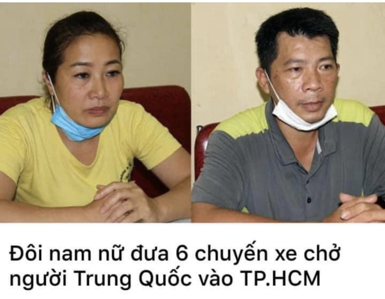 Chân dung đôi nam nữ đưa 6 chuyến xe chở người tq vào TPHCM