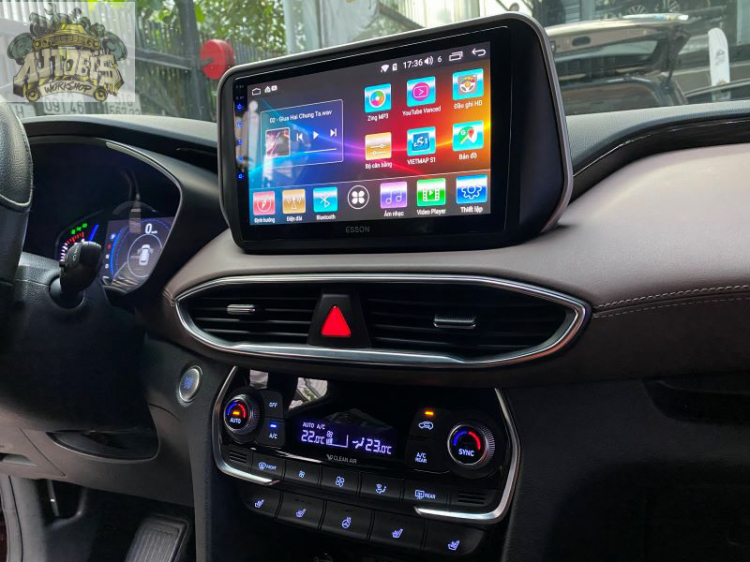 Nâng cấp đầu phát Android cho Hyundai Santafe 2020 và bộ sub zin theo xe.