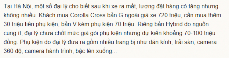 Toyota Corolla Cross mới Toyota Corolla Cross mới