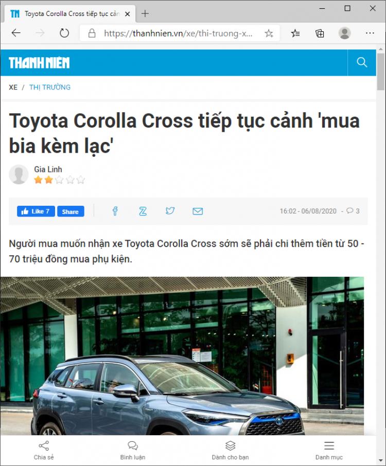 Toyota Corolla Cross mới